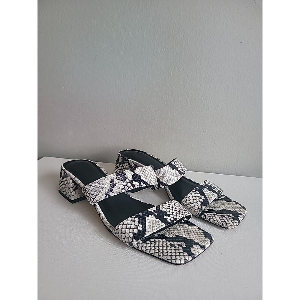 Mark Fisher Snake Embossed Leather Sandals Sz 9.5